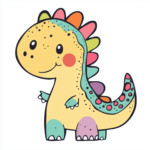 Cute Kawaii Dinosaur Coloring Pages 2 2