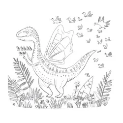 Cute T Rex Coloring Page - Printable Coloring page