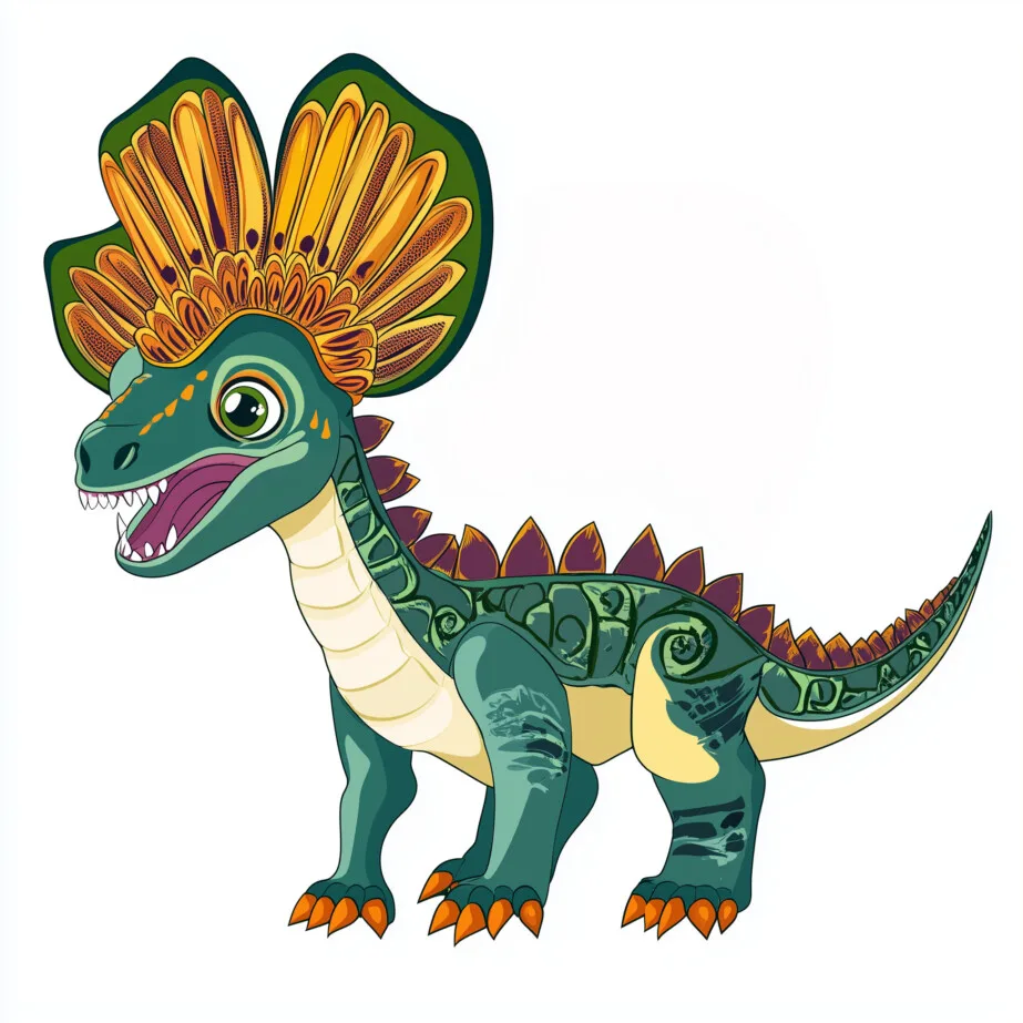 Розмальовка Дилофозавра 2