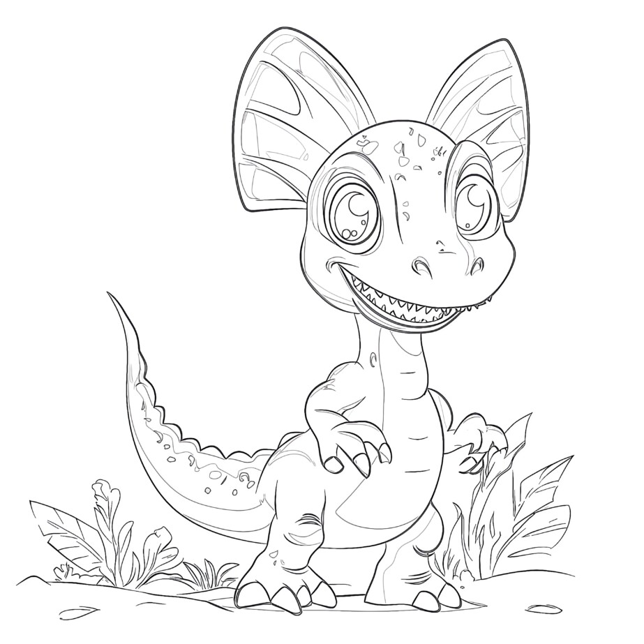 Dilophosaurus Coloring Page