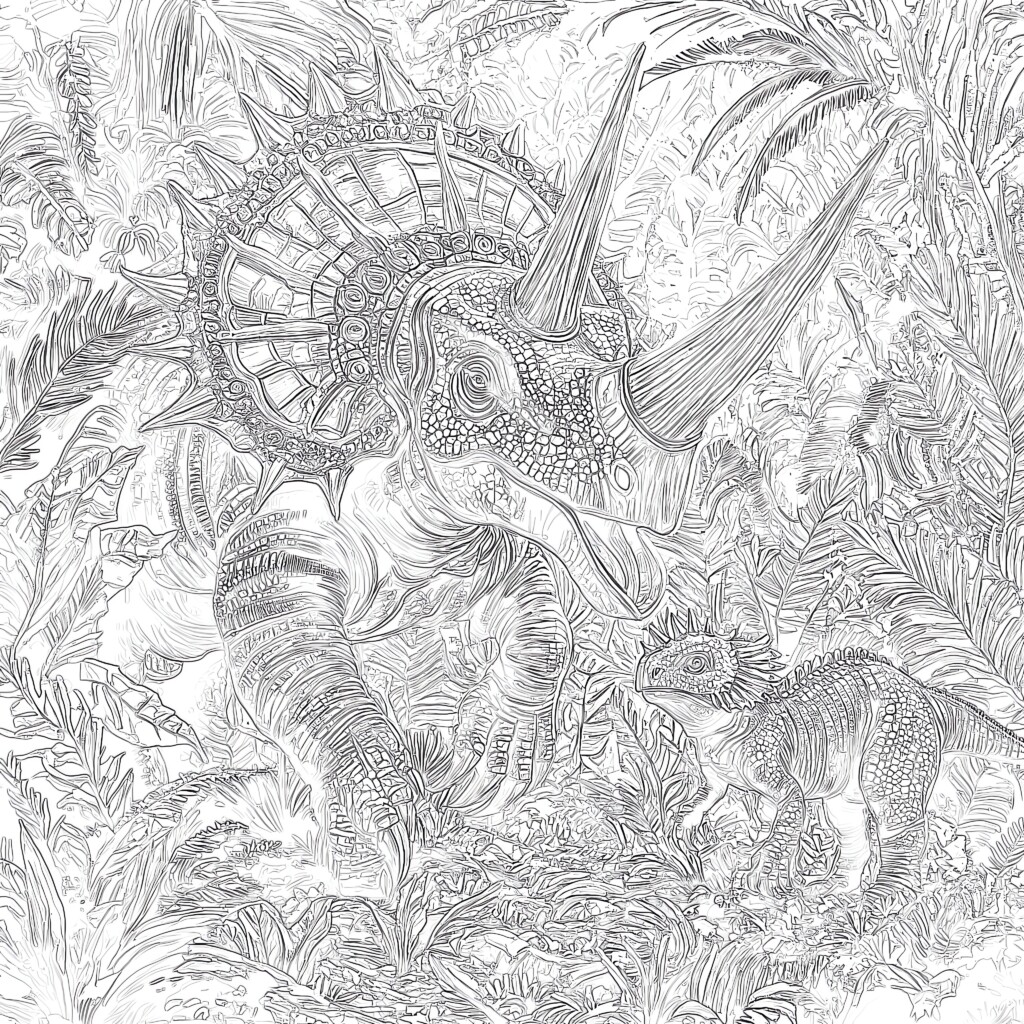 Dinosaur Adult Coloring Pages | Coloring Pages Mimi Panda