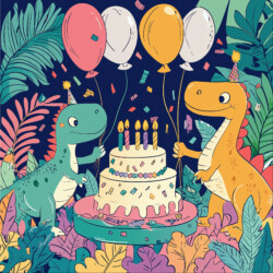 Dinosaur Birthday Coloring Page - Origin image