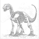 Dinosaur Bone Coloring Page