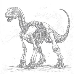 Dinosaur Bone Coloring Page - Printable Coloring page