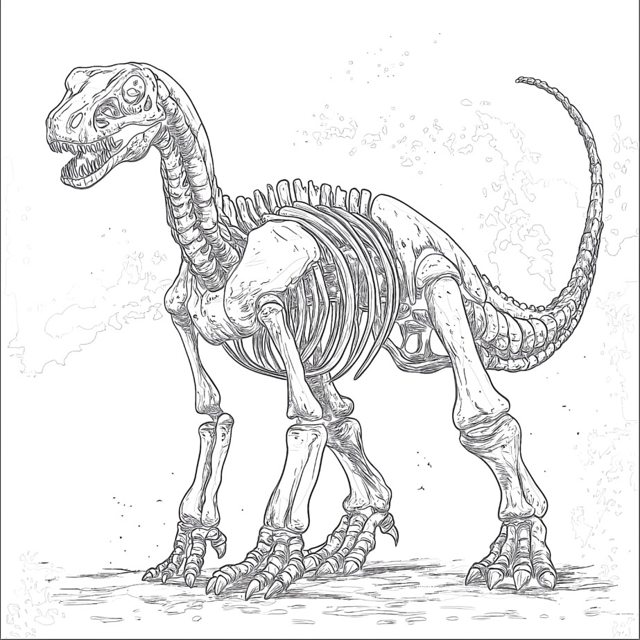 Dinosaur Bone Coloring Page