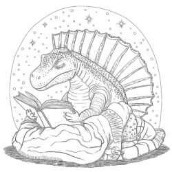 Dinosaur Color Drawing - Printable Coloring page