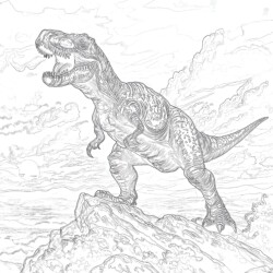 Dinosaur Color Page Free - Printable Coloring page