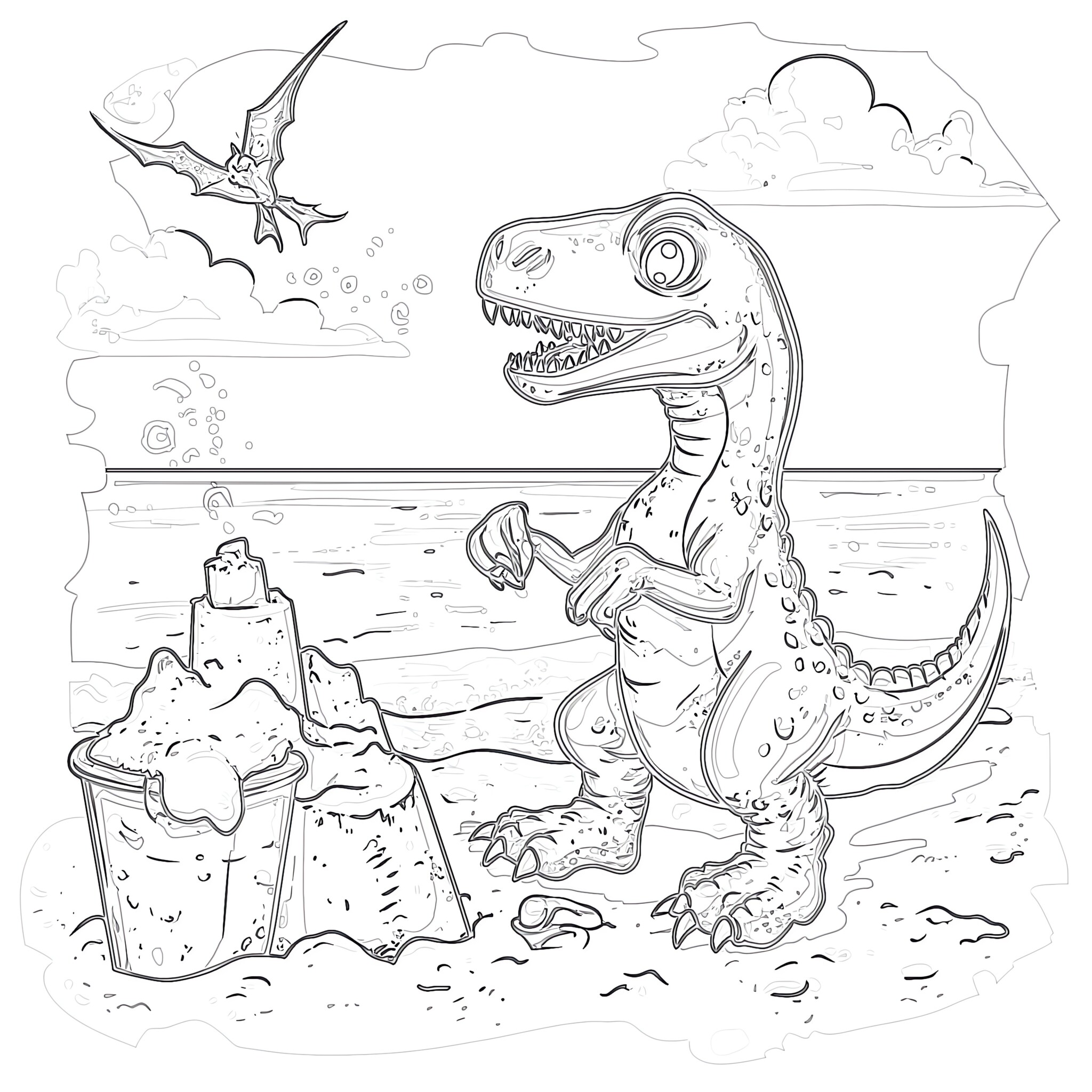 Dinosaur Coloring Pages Easy Coloring Pages Mimi Panda