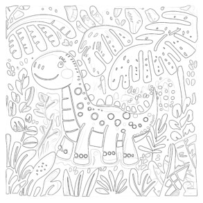 Dinosaur Coloring Print | Coloring Pages Mimi Panda