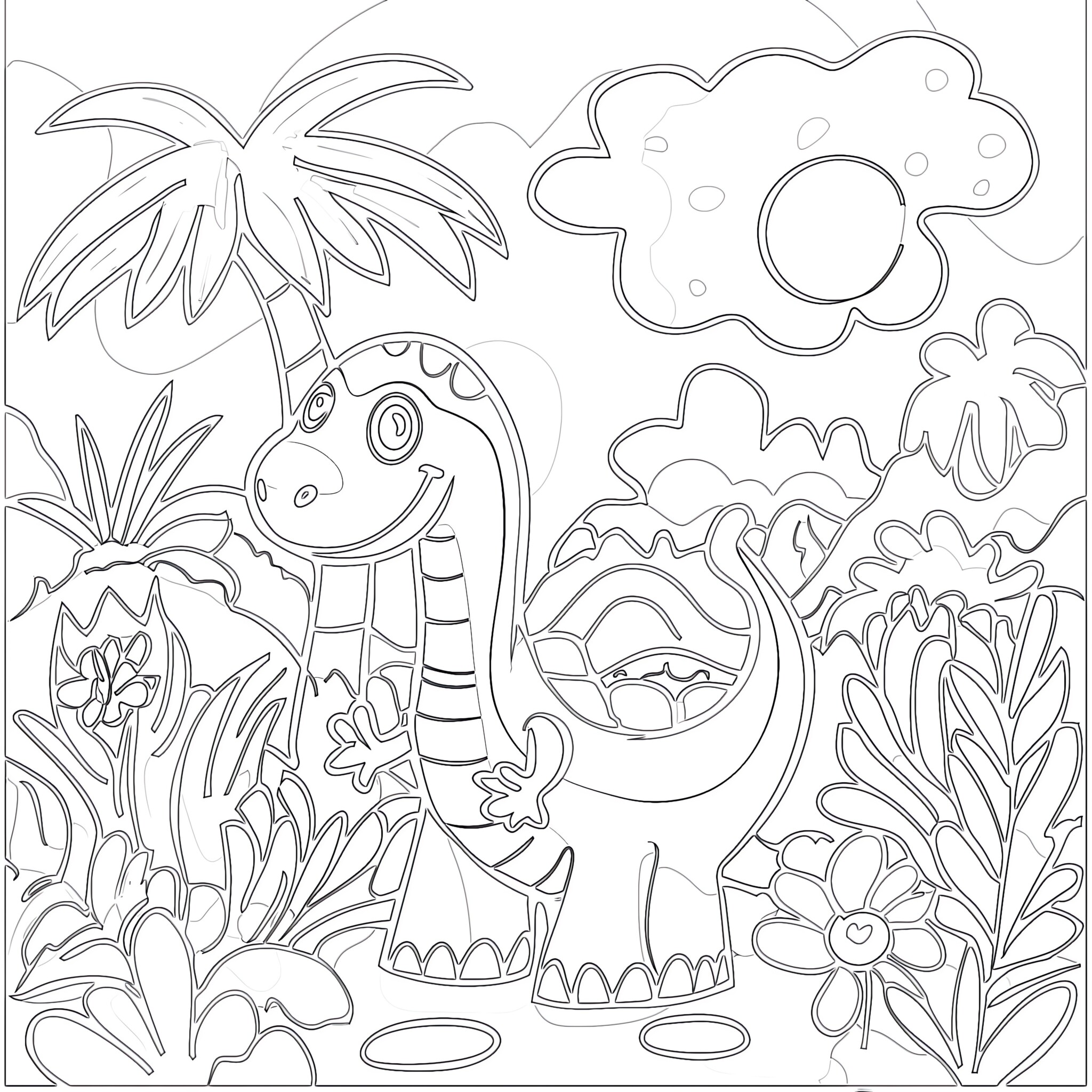 Dinosaur Coloring Printouts | Coloring Pages Mimi Panda