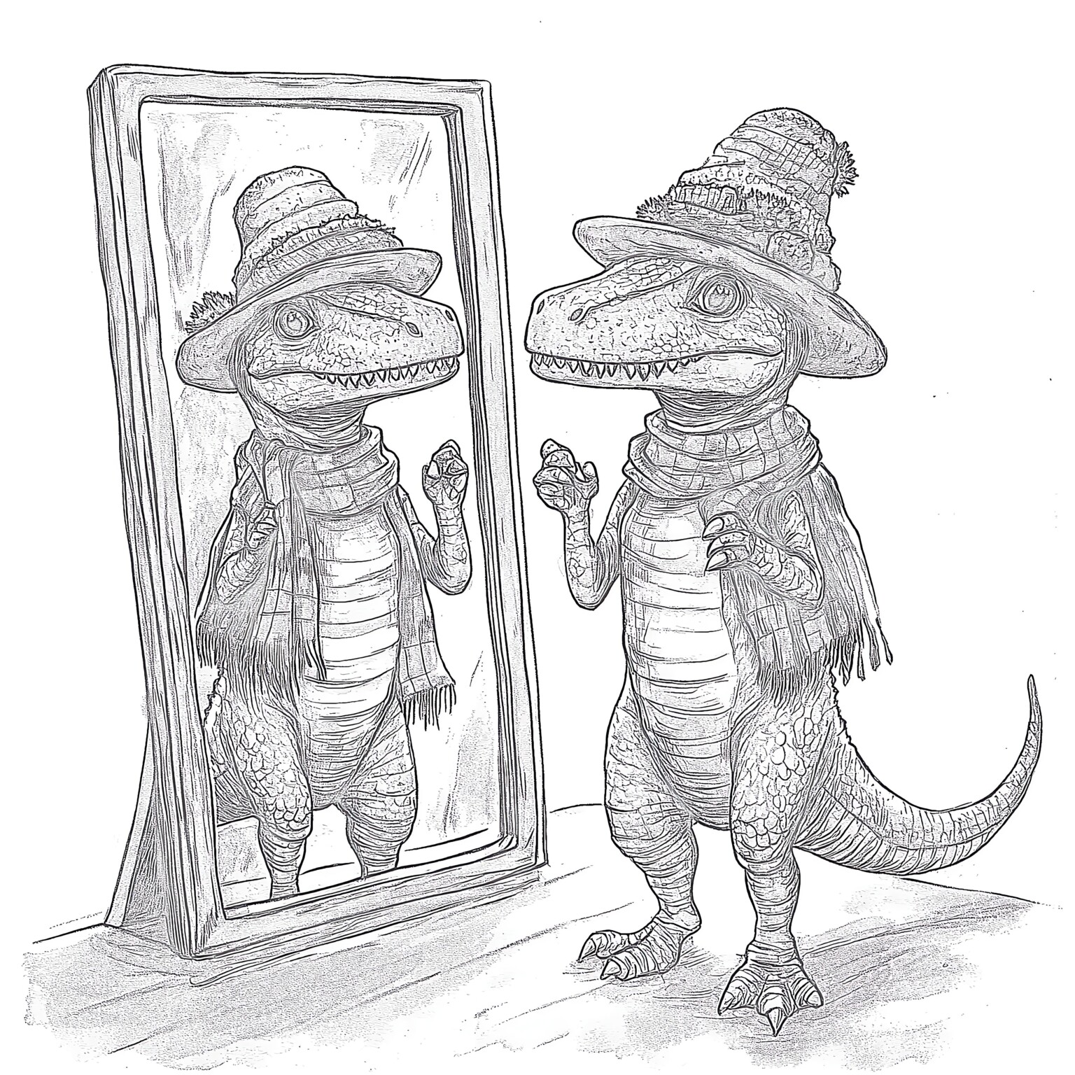 Dinosaur Colour Drawing | Coloring Pages Mimi Panda