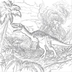 Dinosaur Drawing Colour - Printable Coloring page