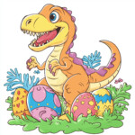 Dinosaur Easter Coloring Page 2 2