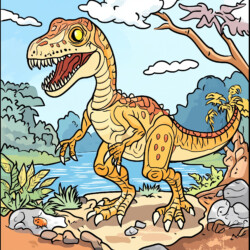 Dinosaur Fossil Coloring Page - Origin image