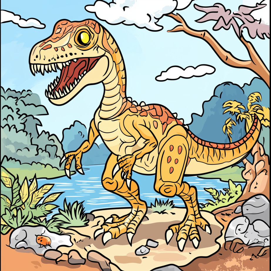 Dinosaur Fossil Coloring Page 2