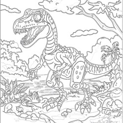 Dinosaur Fossil Coloring Page - Printable Coloring page