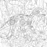 Dinosaur Robot Coloring Pages