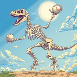 恐竜の骨格の塗り絵 - 起源イメージ
