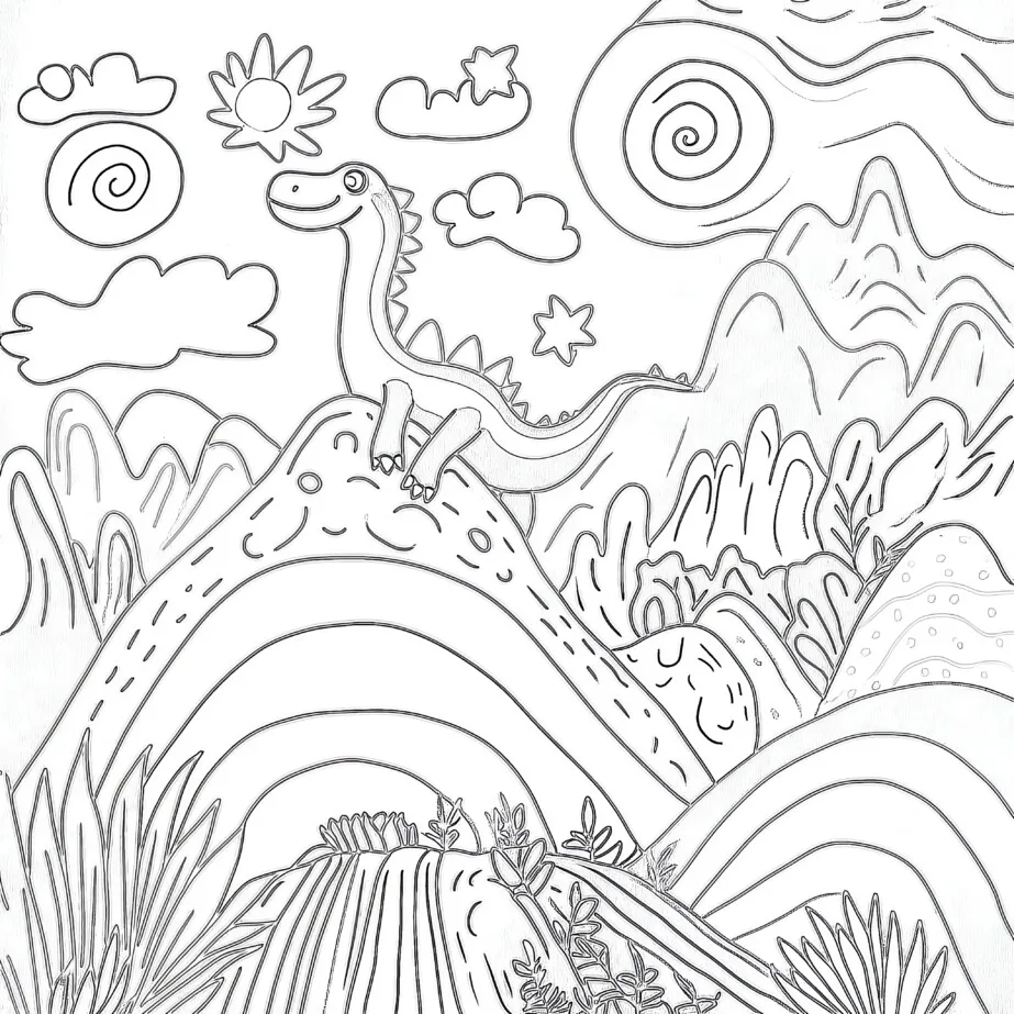 恐竜に色を塗る