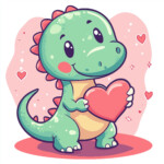 Dinosaur Valentine Coloring Page 2 2