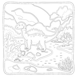 Dinosaurs For Coloring And Print - Printable Coloring page