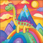 Easy Dino Coloring Pages 2 2