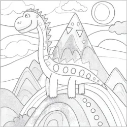 Einfache Dino Malvorlagen - Druckbare Ausmalbilder