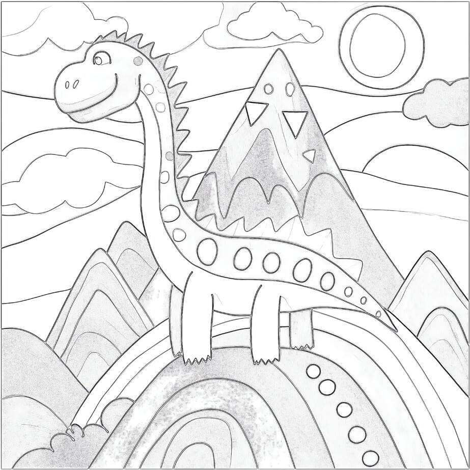 Easy Dino Coloring Pages