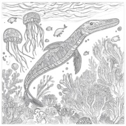 Elasmosaurus Coloring Page - Printable Coloring page