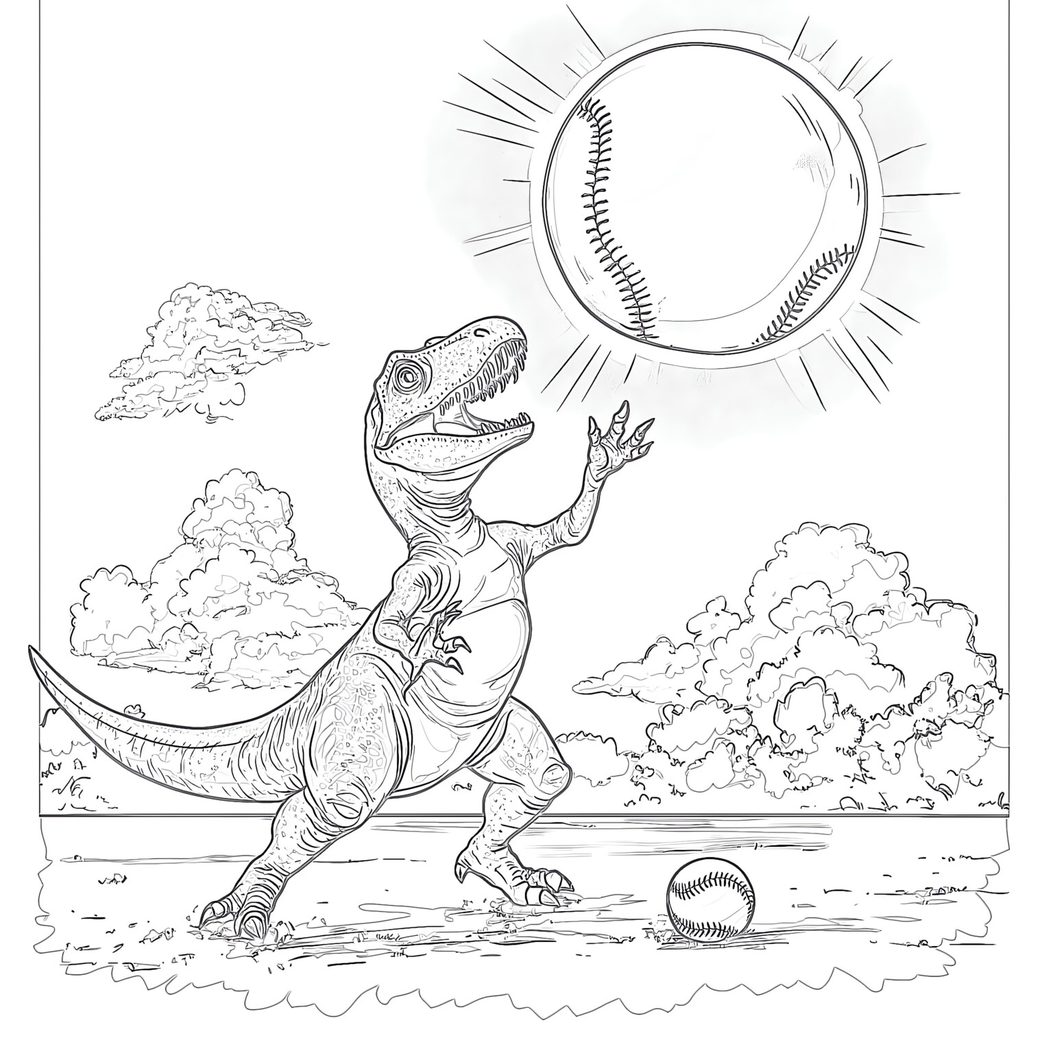 Free T Rex Coloring Page | Coloring Pages Mimi Panda