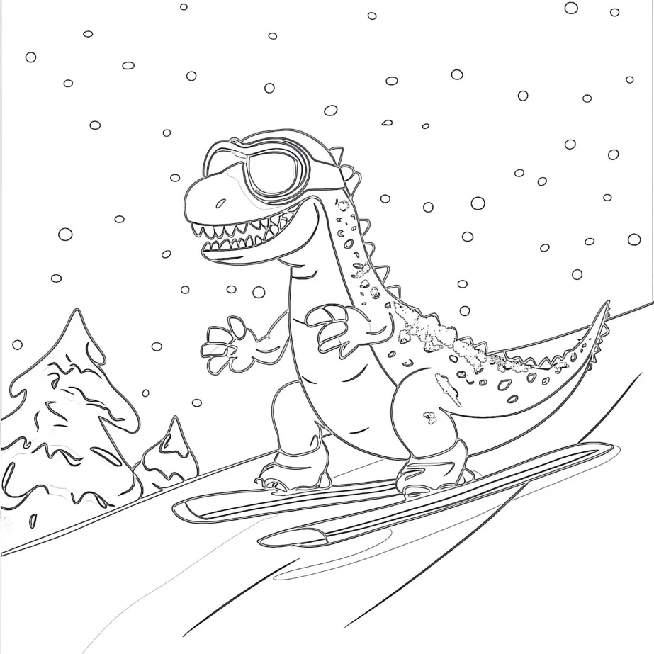Páginas Para Colorear De Dinosaurios T Rex Gratis