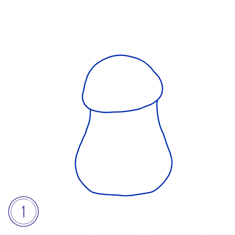 How to draw a Penguin Step 1