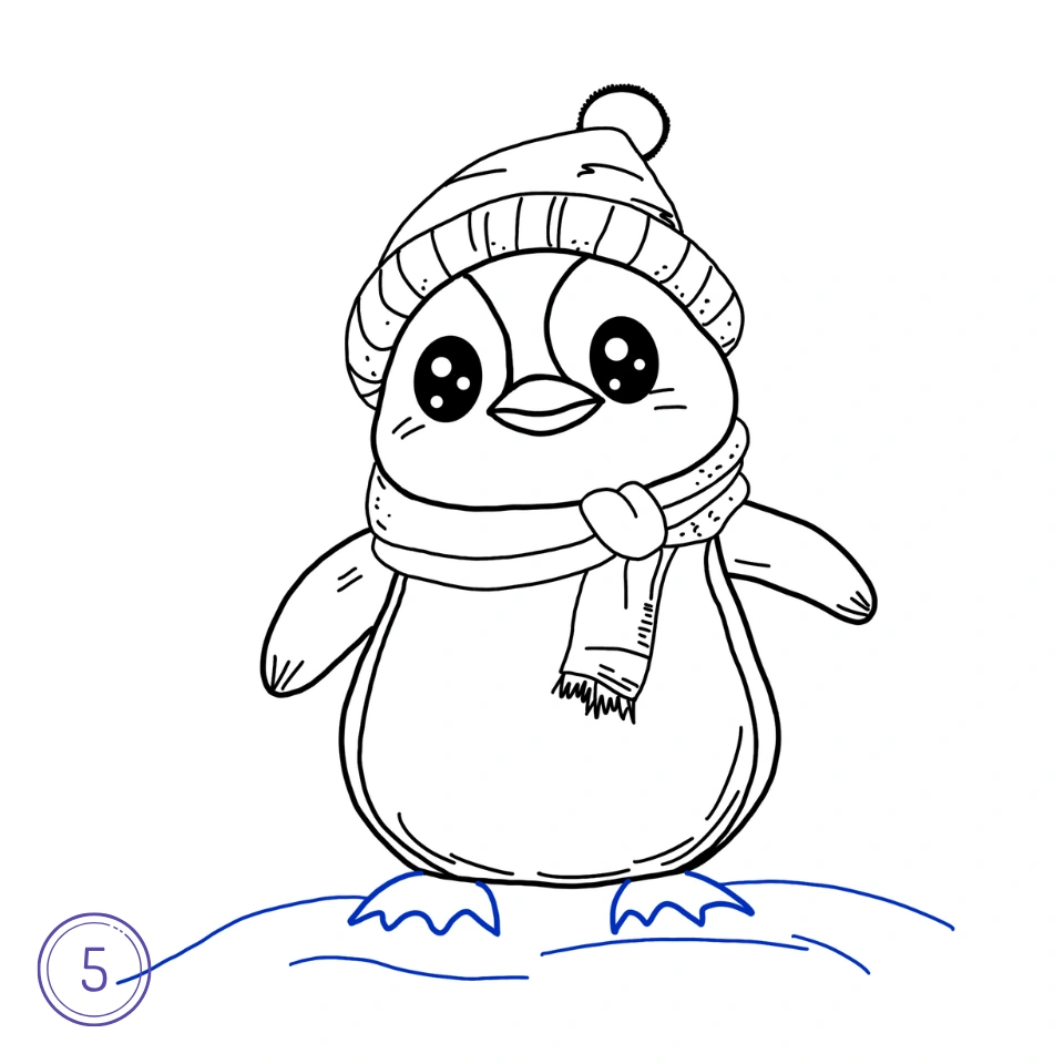 How to draw a Penguin Step 5