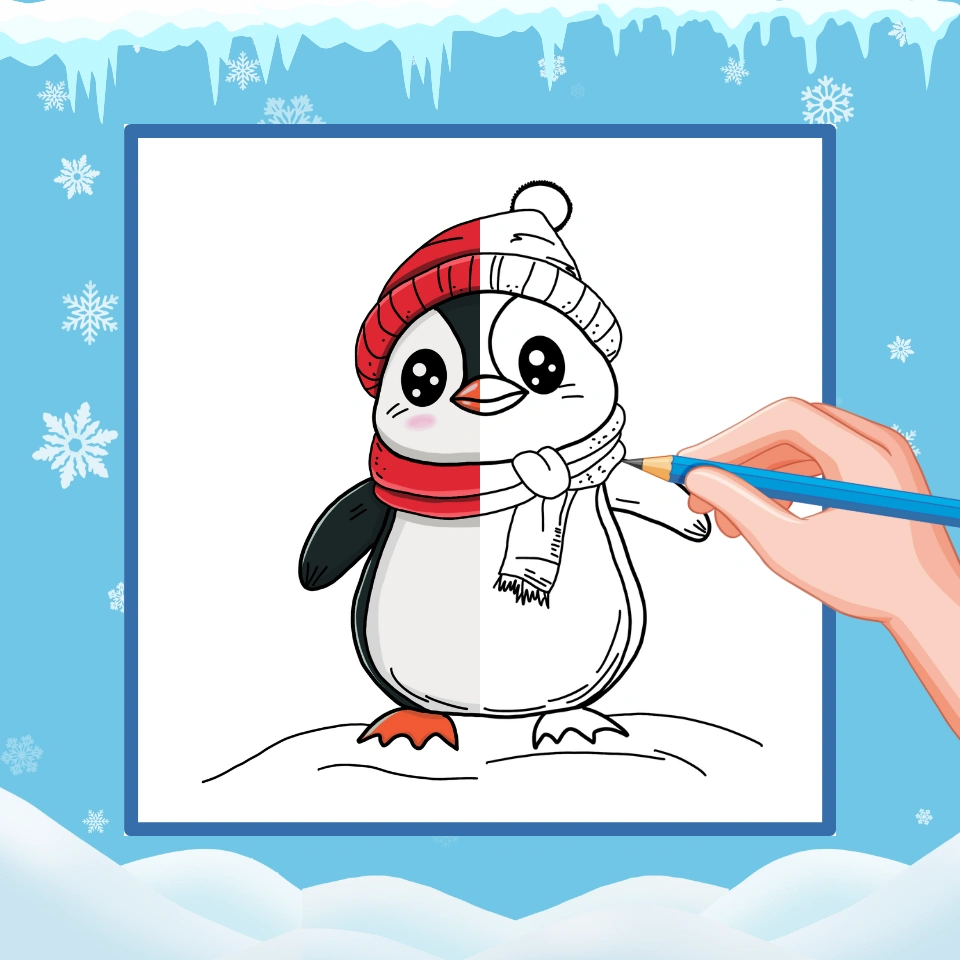 How to draw a Penguin