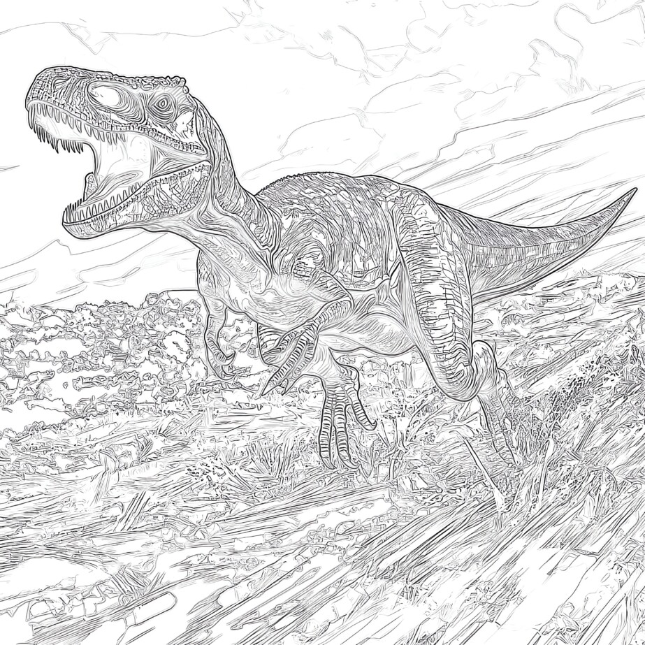 Jurassic World T Rex Coloring Page