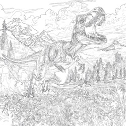 Jurassic World T Rex Colouring Pages - Printable Coloring page