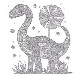 Long Neck Dinosaur Coloring Page - Printable Coloring page