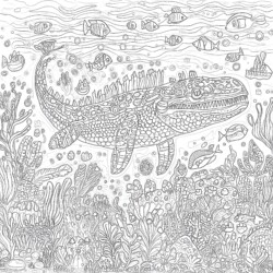 Mosasaur Coloring Page - Printable Coloring page