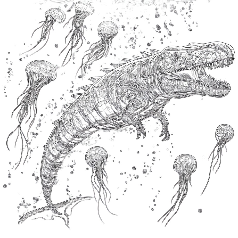 Mosasaurus Jurassic World Coloring Pages