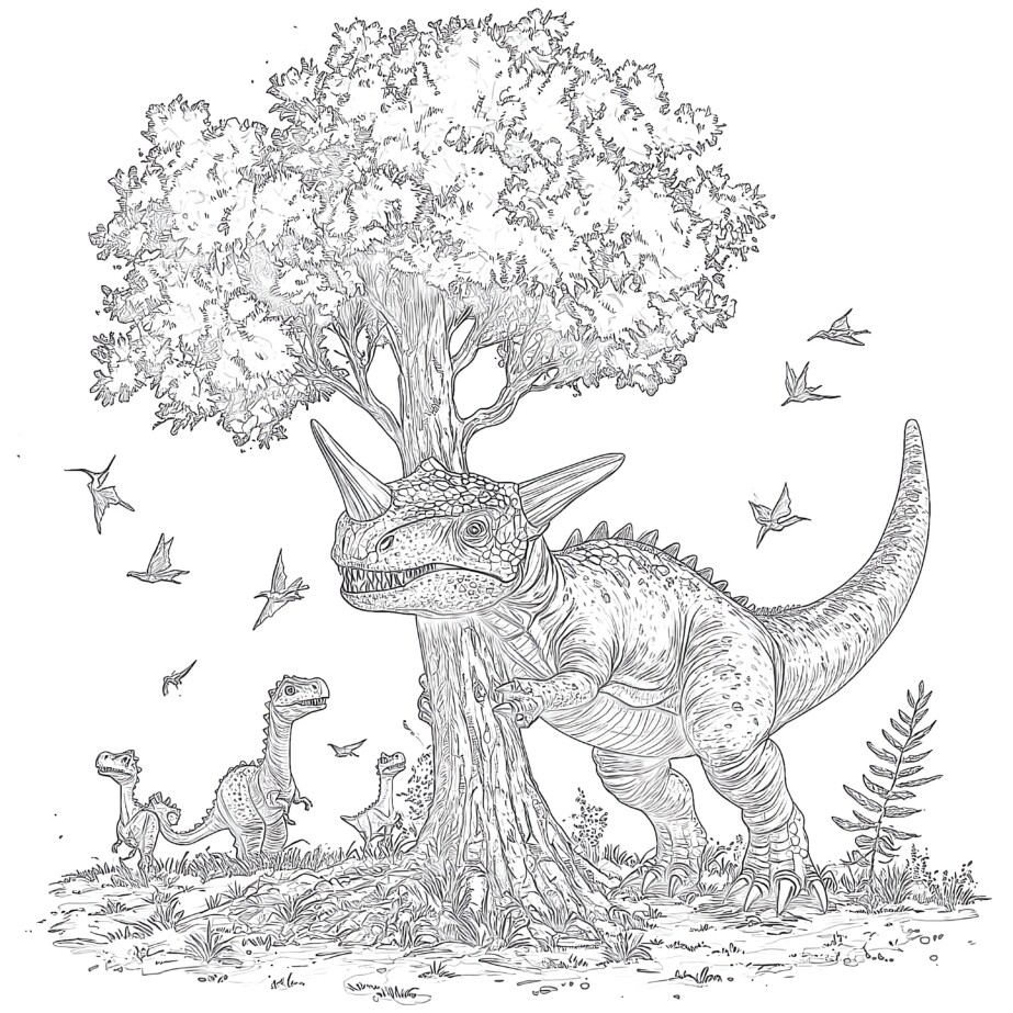 Pachycephalosaurus Colouring Page