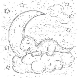 Preschool Cute Dinosaur Coloring Pages - Printable Coloring page