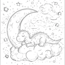 Peuter Schattige Dinosaurus Kleurplaten - Printbare kleurplaat