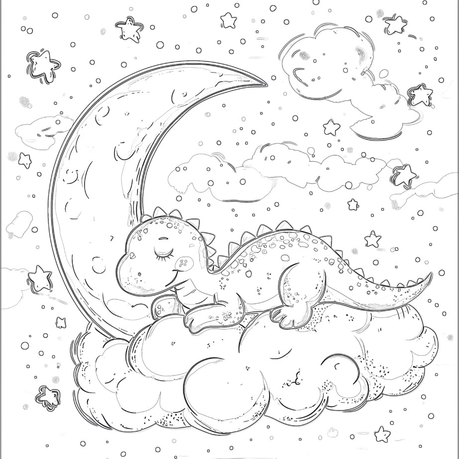 Preschool Cute Dinosaur Coloring Pages