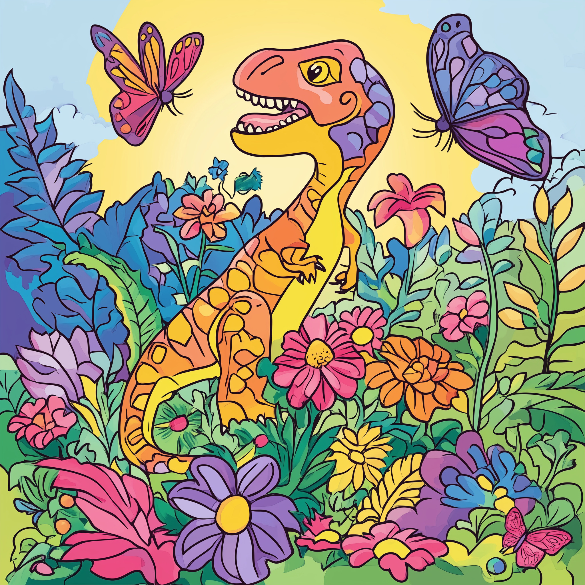 Print Dinosaur Coloring Page 