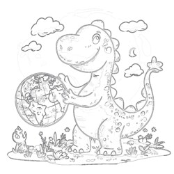 Printable Pictures Dinosaurs - Printable Coloring page