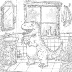 Printable T Rex Coloring Page