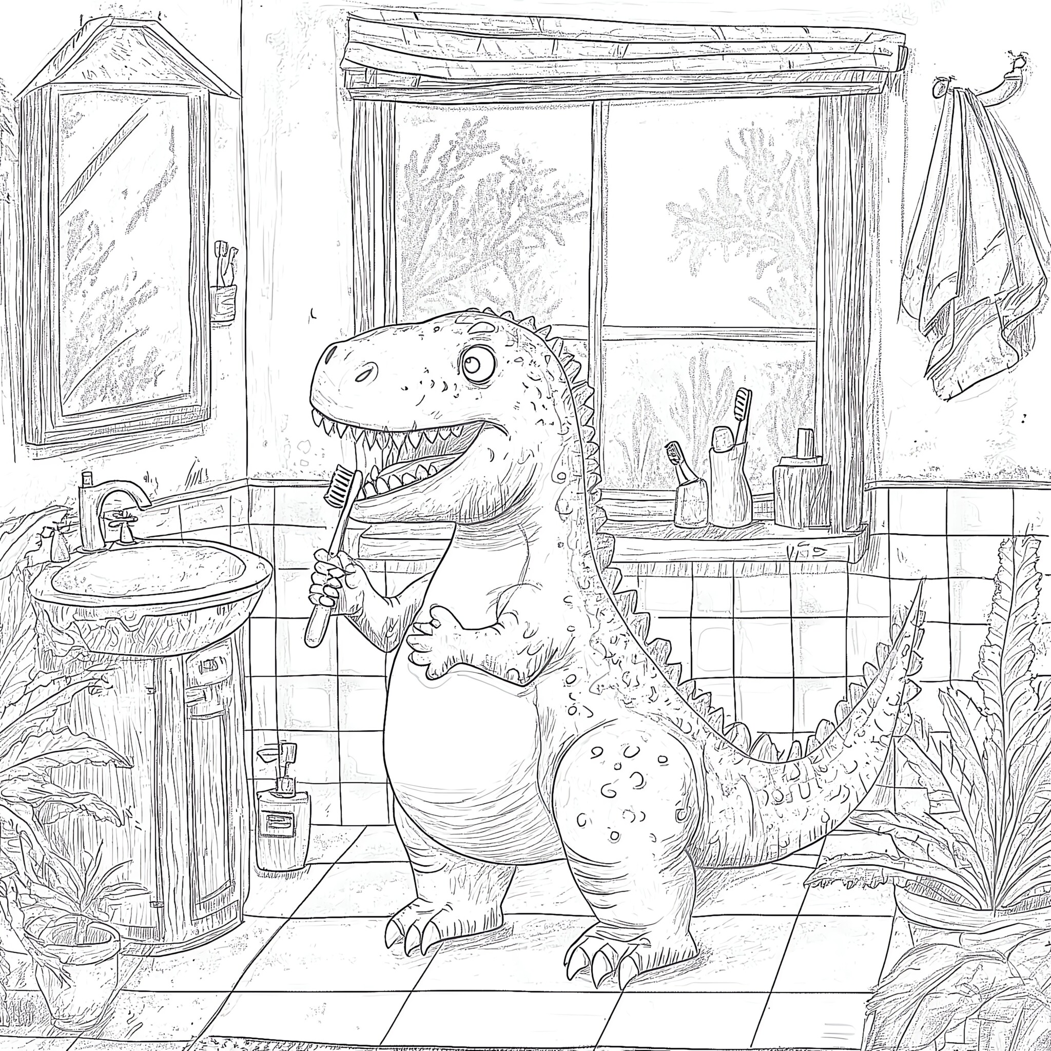 Printable T Rex Coloring Page | Coloring Pages Mimi Panda