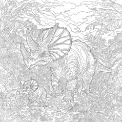 Printable Triceratops Coloring Page - Printable Coloring page