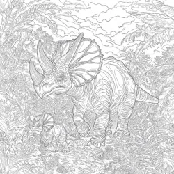 印刷可能なトリケラトプスの塗り絵ページ - 印刷用ぬりえページ