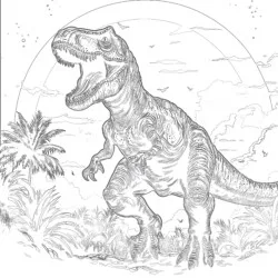 Imágenes Imprimibles De Tyrannosaurus Rex - Página para colorear